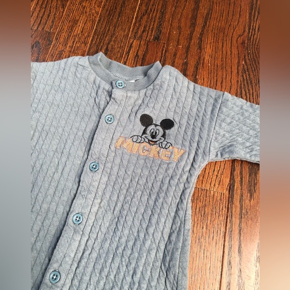 Disney Baby Boys 3-6M Blue/Gray Quilted Onesie w/Embroidered Mickey - EUC! - Picture 3 of 7